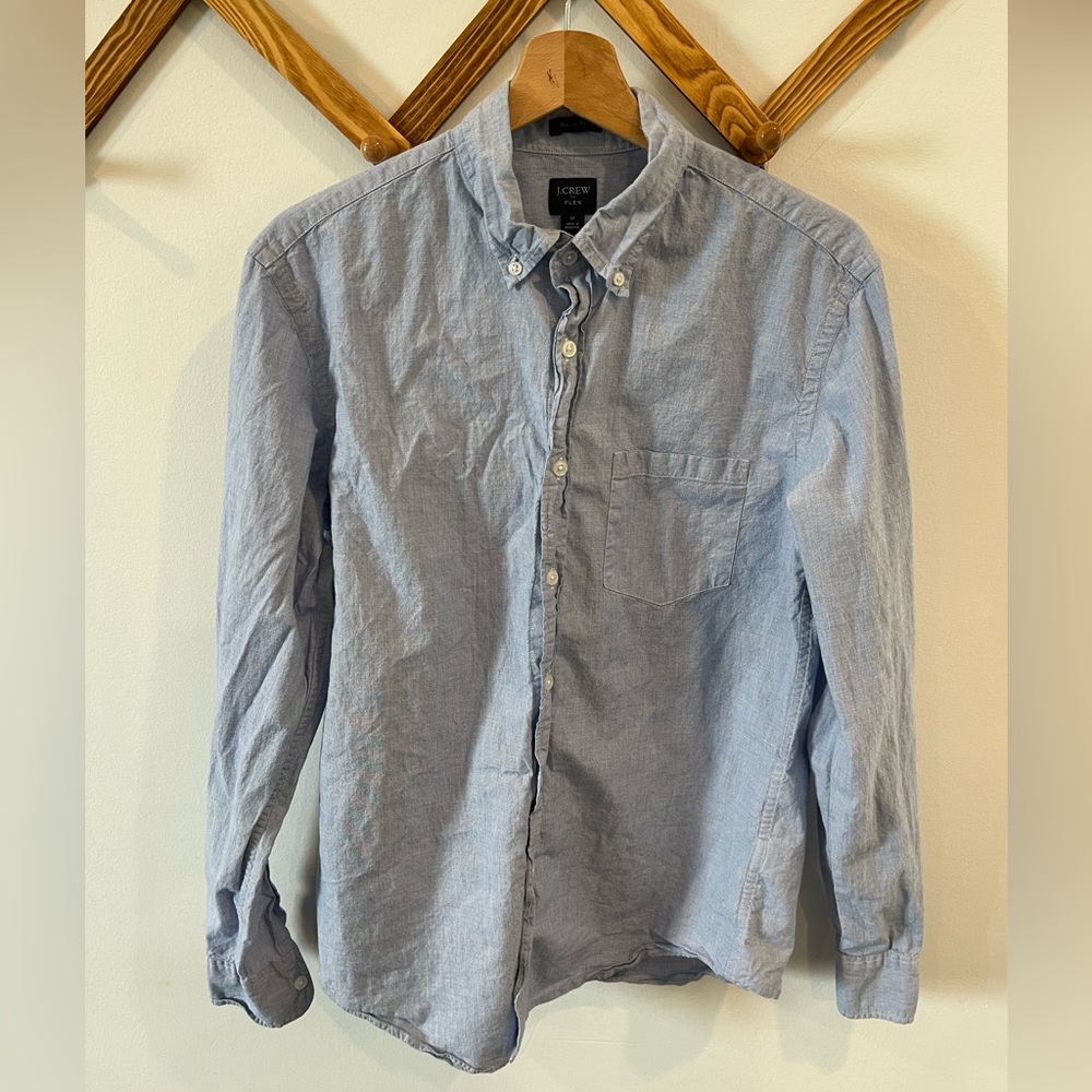 J. Crew - Flex Slim Fit Shirt - Button Down Collar - Medium - Light Blue